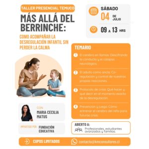 Taller Más Allá del Berrinche: Cómo acompañar la desregulación infantil sin perder la calma
